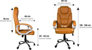 Krzesło biurowe Artnico Iris Jasnobrązowe 11