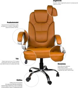 Krzesło biurowe Artnico Iris Jasnobrązowe 4