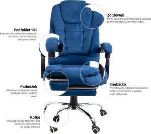 Krzesło biurowe Artnico Velo 3.0 Niebieskie 4