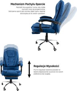 Krzesło biurowe Artnico Velo 3.0 Niebieskie 7