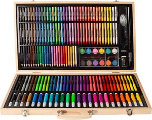 Artnico Zestaw artystyczny 180 elementów w walizce drewnianej 1