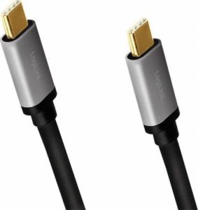 Kabel USB LogiLink USB-C - USB-C 1.5 m Czarno-srebrny (CUA0106) 1