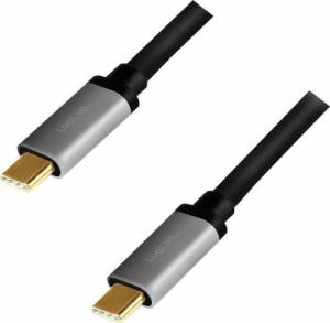Kabel USB LogiLink USB-C - USB-C 1.5 m Czarno-srebrny (CUA0106) 2