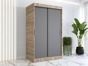 MKPOL Szafa przesuwna MODUO COMFORT 120 dąb sonoma/antracyt gładka 3