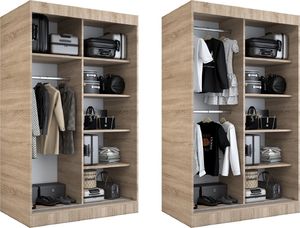 MKPOL Szafa przesuwna MODUO COMFORT 120 dąb sonoma/antracyt gładka 4