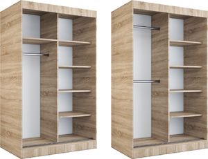 MKPOL Szafa przesuwna MODUO COMFORT 120 dąb sonoma/antracyt gładka 5