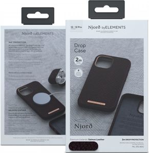 Njord by Elements Njord by Elements Etui z islandzkiej skóry łososia do iPhone 12 Pro Max purpurowe 12