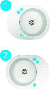 Zlewozmywak Brenor  granitowy, biały,  kuchenny AMON, 60cm X 47cm 2