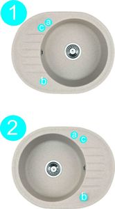 Zlewozmywak Brenor  granitowy, beżowy piaskowy,  kuchenny CAME 60cm x 47cm 2