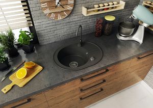 Zlewozmywak Brenor  granitowy, beżowy piaskowy,  kuchenny CAME 60cm x 47cm 4