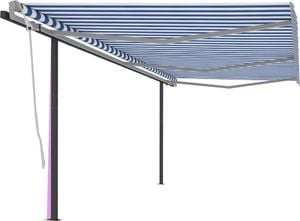 vidaXL Automatycznie zwijana markiza ze słupkami, 6x3,5 m 1