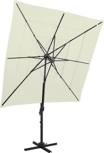 vidaXL 4-poziomowy parasol na aluminiowym słupku, piaskowy, 250x250 cm 1