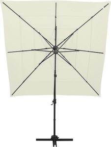 vidaXL 4-poziomowy parasol na aluminiowym słupku, piaskowy, 250x250 cm 6