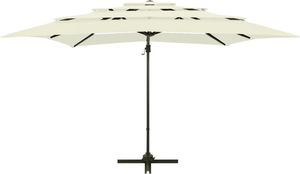 vidaXL 4-poziomowy parasol na aluminiowym słupku, piaskowy, 250x250 cm 7