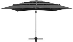 vidaXL 4-poziomowy parasol na aluminiowym słupku, antracyt, 250x250 cm 4