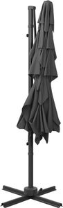 vidaXL 4-poziomowy parasol na aluminiowym słupku, antracyt, 250x250 cm 6