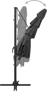 vidaXL 4-poziomowy parasol na aluminiowym słupku, antracyt, 250x250 cm 7