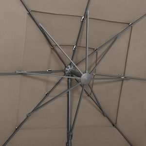 vidaXL 4-poziomowy parasol na aluminiowym słupku, taupe, 250x250 cm 2