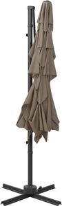 vidaXL 4-poziomowy parasol na aluminiowym słupku, taupe, 250x250 cm 5