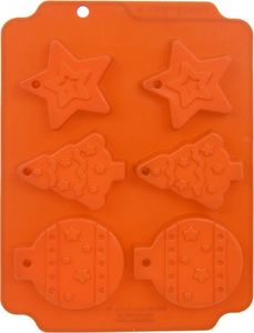 Orion Forma do pieczenia ciastek, silikonowa, świąteczna, bombki, choinka, gwiazda 2