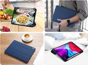 Etui na tablet Dux Ducis Dux Ducis Domo Lite składany pokrowiec etui na tablet z funkcją Smart Sleep podstawka iPad Pro 12.9 2020 / iPad Pro 12.9 2018 niebieski 10