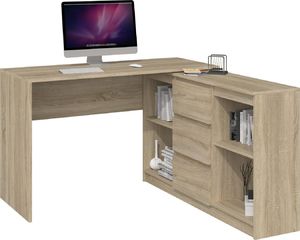 Topeshop NAROŻNE BIURKO PLUS KOMODA 2D3S DĄB SONOMA 1