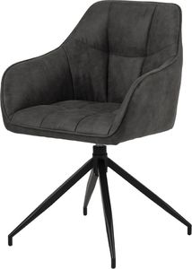 Selsey SELSEY Krzesło tapicerowane obrotowe Hongor szare na czarnych nogach 1