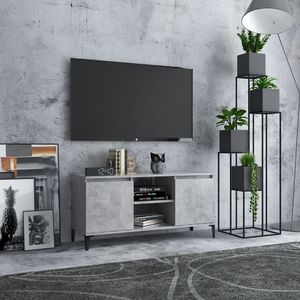 vidaXL Szafka TV, metalowe nóżki, szarość betonu, 103,5x35x50 cm 1