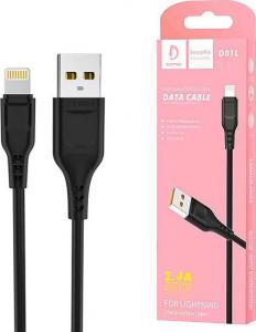 Kabel USB Denmen USB-A - Lightning 1 m Czarny (29350) 2