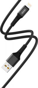 Kabel USB Denmen USB-A - Lightning 1 m Czarny (29351) 1