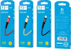 Kabel USB Denmen USB-A - microUSB 1 m Czerwony (29353) 2