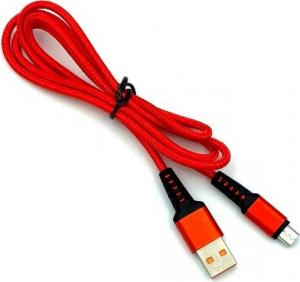 Kabel USB Denmen USB-A - microUSB 1 m Czerwony (29353) 1