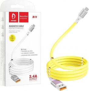 Kabel USB Denmen USB-A - USB-C 1 m Żółty (29365) 1