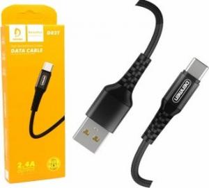 Kabel USB Denmen USB-A - USB-C 1 m Czarny (29355) 2
