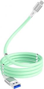 Kabel USB Denmen USB-A - USB-C 1 m Miętowy (29366) 2