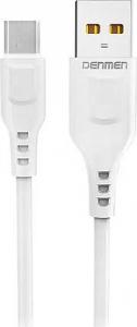 Kabel USB Denmen USB-A - microUSB 1 m Biały (29345) 1