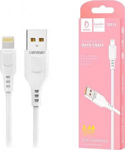 Kabel USB Denmen USB-A - Lightning 1 m Biały (29347) 2