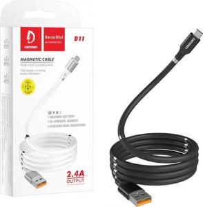 Kabel USB Denmen USB-A - USB-C 1 m Czarny (29362) 1