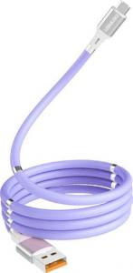 Kabel USB Denmen USB-A - USB-C 1 m Fioletowy (29364) 2