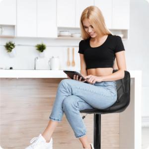 Sofotel Hoker barowy z oparciem Nerra czarny - 2 sztuki 2