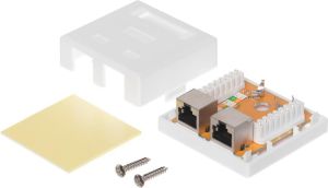 NetRack gniazdo kompletne natynkowe 2 x RJ45 8p8c FTP kat. 6 LSA (106-13) 4