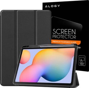 Etui na tablet Alogy Etui obudowa Alogy Smart Case do Galaxy Tab S6 Lite 10.4 P610/P615 Czarny + Szkło 1