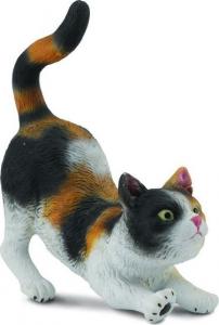 Figurka Collecta Kot domowy przeciągający się - trzykolorowy 1