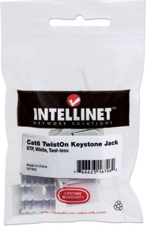 Intellinet Network Solutions Beznarzędziowy moduł Keystone, Cat.6 UTP, RJ45, Biały (167062) 3
