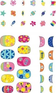 Avenir Naklejki na paznokcie - Kwiat brokat 3