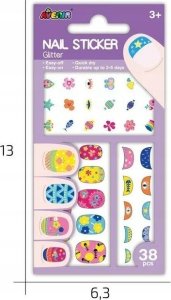 Avenir Naklejki na paznokcie - Kwiat brokat 4