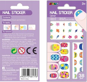 Avenir Naklejki na paznokcie - Kwiat brokat 7