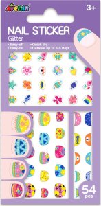 Avenir Naklejki na paznokcie - Kwiat brokat 8