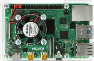 Gravlaser Obudowa do Raspberry Pi 4B/3B+/3B/2B otwarta z wentylatorem - przezroczysta 3