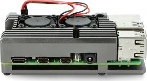 JustPi Obudowa z dwoma wentylatorami Raspberry Pi 4B (DNG-16012) 2